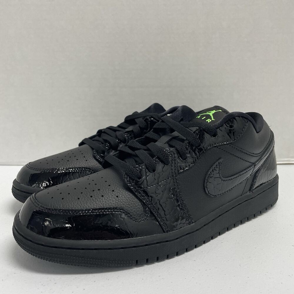 Air Jordan 1 Low SE Black Scream Green IQ9701 010 Size 14 Women Size 12.5 Men